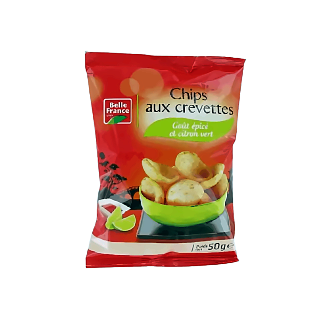 Belle France Chips aux Crevettes Épicé Citron Vert 50g