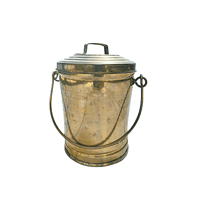 Brass Milk Can with Lid - Large