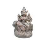 Brown sculpted Hindu Goddess Durga Statue riding a lion