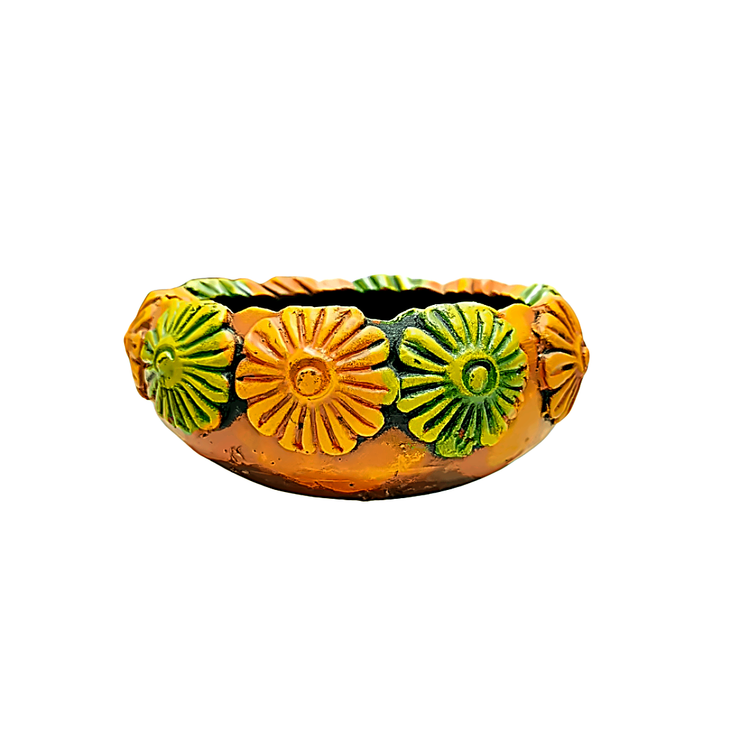 Decorative Clay Flower Urli - Small