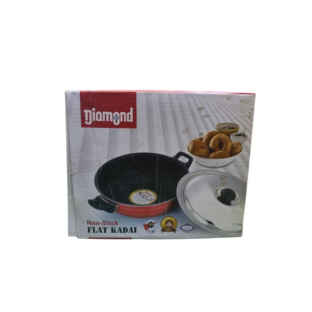Diamond Non-stick Flat Kadai