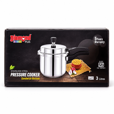 Diamond Plus SS Pressure cooker Sandwich Bottom 3L