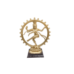 Golden Nataraja (dancing Shiva) Statue inside a cosmic ring of fire