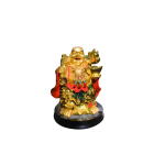 Statue de Laughing Buddha holding a ruyi and ingot