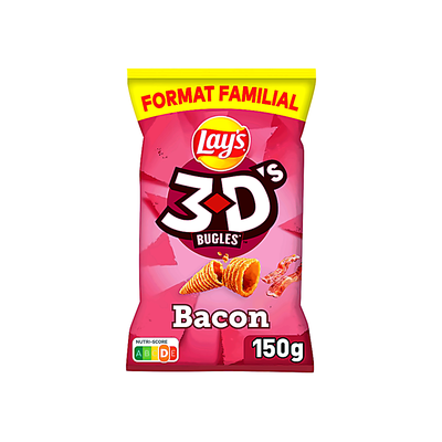 Lay's 3D's Bugles Bacon Format Familial 150g