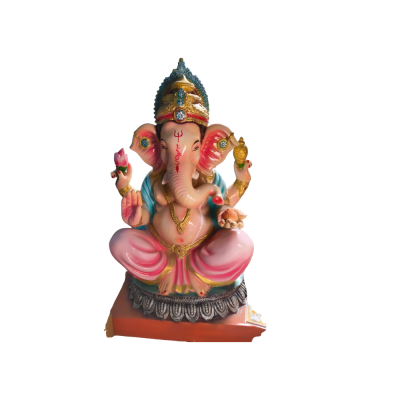 Lord Ganesha statue (pink and green)