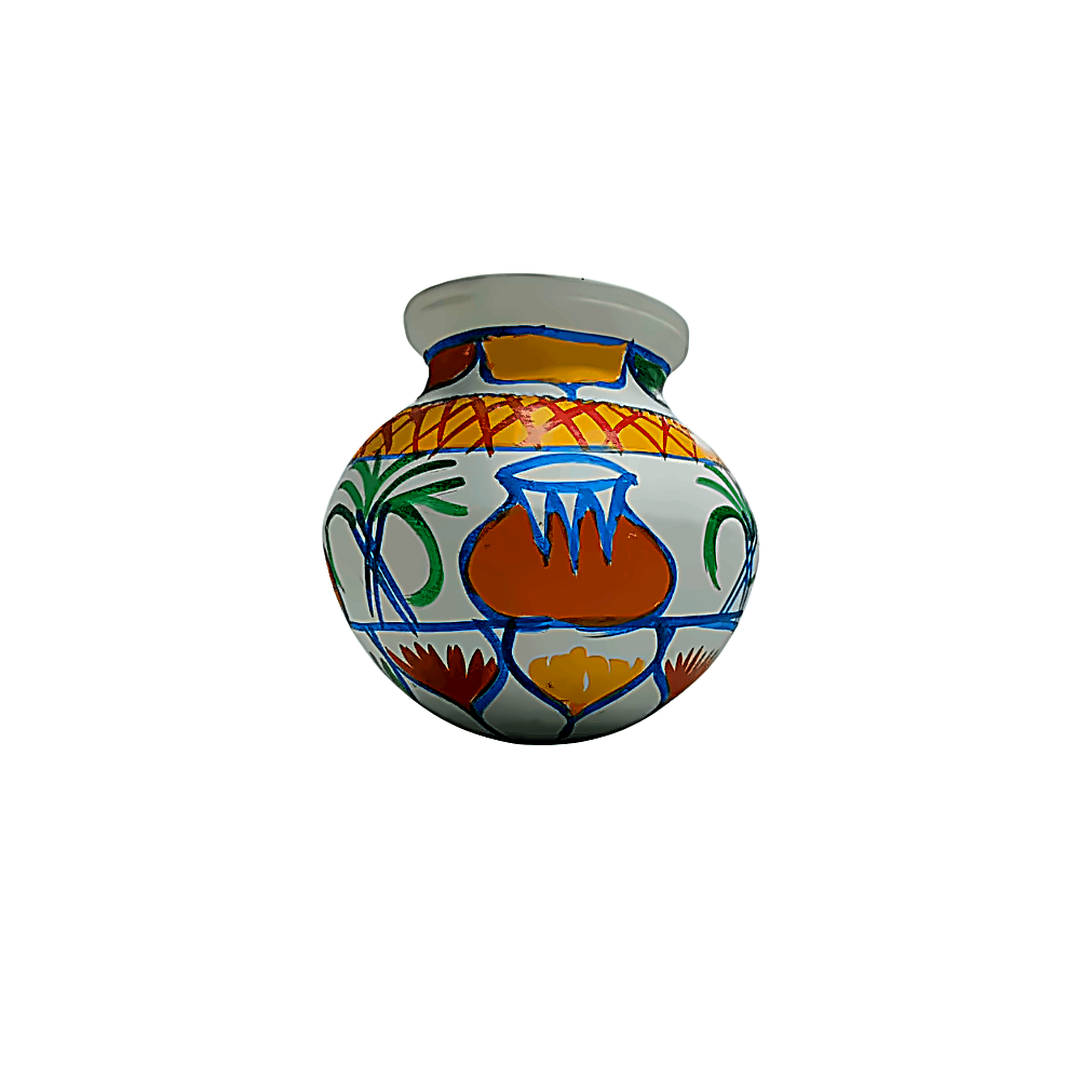 Painted Clay Pongal Pot - Small