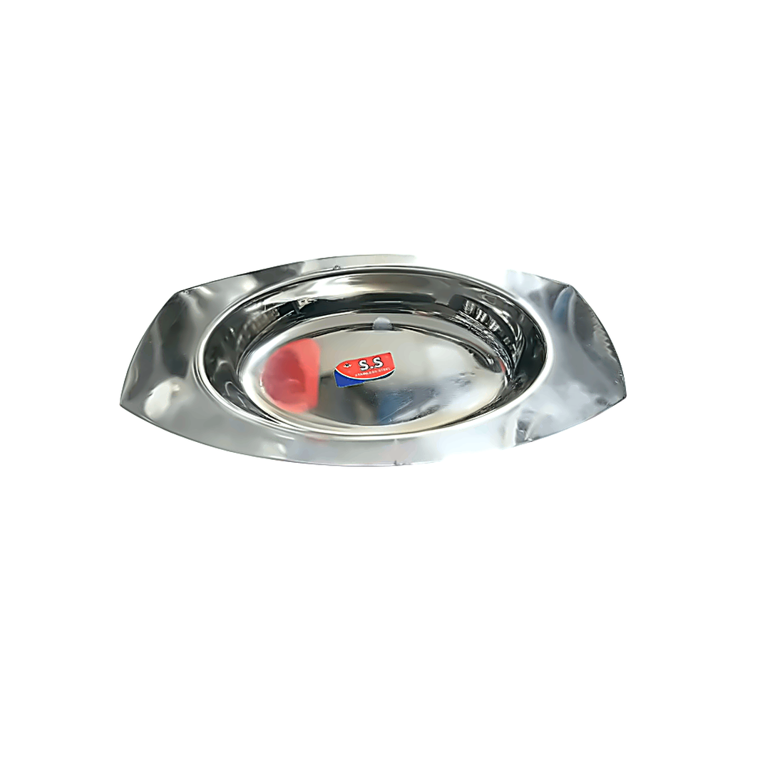 S.S Stainless Steel Flared Oval Plate - Small