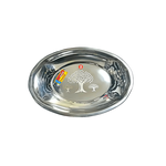 Plat ovale en inox motif arbre - Petite taille